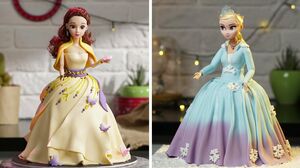 Elsa & Anna Doll Cakes | Fondant Princess Cake Tutorials | Awesome Homemade Birthday Cake Ideas
