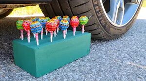 Crushing Crunchy & Soft Things by Car! EXPERIMENT CAR vs Floral Foam and Chupa Chups Lollipops