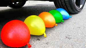 Crushing Crunchy & Soft Things by Car! EXPERIMENT CAR vs WATER SMILE BALLOONS