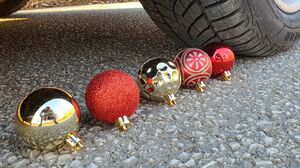 Crushing Crunchy & Soft Things by Car! EXPERIMENT CAR vs Christmas Tree Ball Decoration