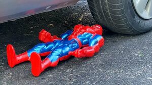 Spider-Man Vs Car Crushing Crunchy & Soft Things by Car! ASMR