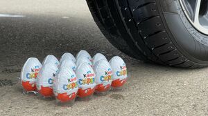 Experiment Car vs Kinder Surprise Eggs | Crushing Crunchy & Soft Things by Car