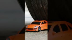 Crushing Crunchy & Soft Things by Car! - EXPERIMENT: Car vs Porsche car toy / ASMR #shorts