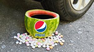 Car vs Watermelon with Pepsi vs Mentos