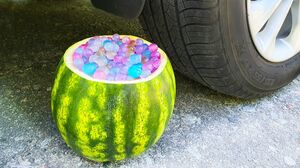 Experiment: Watermelon with Orbeez vs Car