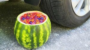 Experiment: Watermelon with Orbeez vs Car