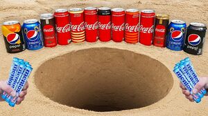 Experiment: Different Coca-Cola and Pepsi vs Mentos Underground