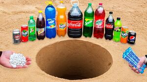 Experiment: Big Coca-Cola, Fanta, Sprite, Pepsi, Mirinda vs Mentos Underground