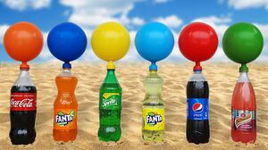 Experiment: Different Fanta, Coca-Cola, Sprite and Schweppes vs Mentos vs Balloons