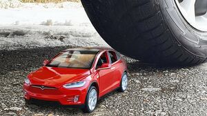 Car vs Car Toy Tesla - Crushing Crunchy & Soft Things by Car!