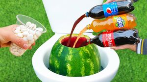 Experiment: Coca-Cola, Pepsi, Fanta and Mentos in the Toilet