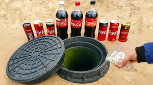 Experiment: Different Coca-Cola vs Mentos Under Hatch