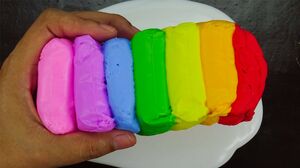 Mixing Rainbow Foam Clay with Glossy Slime | Satisfying Slime Video #122