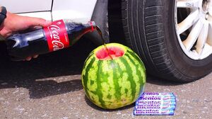 Crushing Crunchy Cola-Watermelon vs. Car!