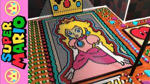 Princess Peach from Super Mario (IN 25,729 DOMINOES!)