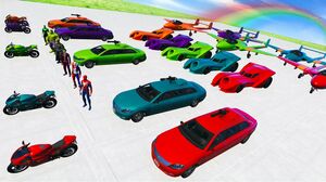 GTA V Nova Desafio com Carros, Motos, Aviãos e Homem Aranha - New Spiderman Descent Challenge