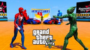 Homem-Aranha contra Duende Verde! RAMPA com CARROS - Сhallenge Spiderman vs Green Goblin - GTA V