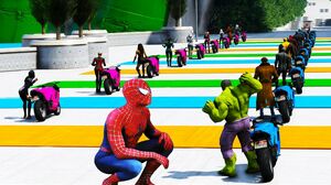 Motos Legais com Homem Aranha e Heróis! Сhallenge Spiderman Super Hero Girls Vs Super Hero Boys