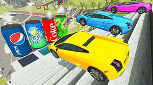 BeamNG.Drive Cars vs Stairs Ramps & Hills - Mass Cars Crashes Compilation