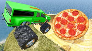 Jumping From Big Ramp In Italy Map With Cars - BeamNG.drive Random Vehicles Total Destruction
