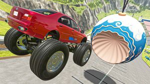 BeamNG Drive Fun Madness - Crazy Vehicle High Speed Jumping Over Christmas Ball | Cars Crashes