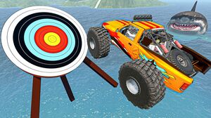 Target or Water - Crazy Cars Jumping and Crashing with Giant Ramp | Good Cat