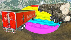 Trucks Crazy Jumps Into Giant Pop It Toy - BeamNG.drive Epic Heavy Cargo Crashes