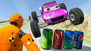 BeamNG.drive - Downhill Obstacle Course #24 Random Vehicles Crashes & Fails Compilation | Good Cat