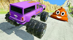 BeamNG Drive Game - Brutal Slope Downhill Crashing | Crazy Cars Descending Down a Dangerous Hill