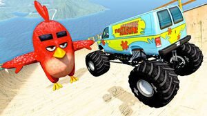 BeamNG Drive Fun Madness #50 - Crazy Vehicle High Speed Jumps & Crashes Over Giant Red Angry Birds