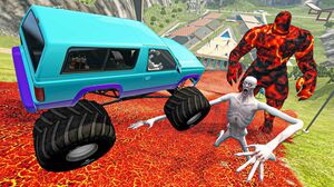 Crazy Cars Jumping In Hot Lava #4 BeamNG Drive Satisfying Cars Crashes & Fails Compilation