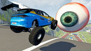 BeamNG Drive Fun MADNESS - Cars Jumping And Crashing Over BIG EYE! | Random Cars Crashes Compilation