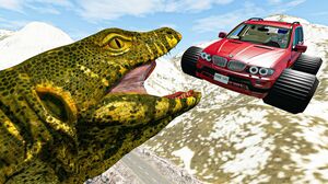 BeamNG Drive Cars - HUGE JUMP BIG AIR CRASHES Over Giant Varan Dragon | Crashes & Fails Compilation