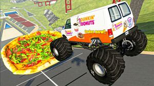 Crazy Cars Jumping Over Fast Food - Pizza Burger & Cola | BeamNG Drive Satisfying Cars Crashes