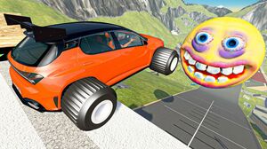 BeamNG Drive Cars Jumping And Crashing Down Over Orange Crazy Smile | Satisfying Cars Crashes
