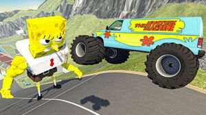 Crazy Cars Jumping & Crashes Over Giant Angry Bob And Birthday Cake - BeamNG Drive Fun Madness
