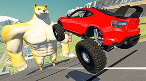 BeamNG Drive Fun Madness - Crazy Cars Jumping Over Swole Doge | Cars Crashes & Fails Compilation