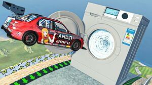 BeamNG Drive Fun Madness - Incredible Jumping Cars Into Washing Machine | Cars Crashes Compilation