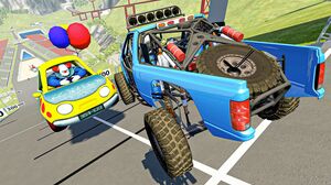 High Speed Car Jumps Over Evil Clown Vehicle - Beamng Drive Cars Crashes & Fails | Good Cat