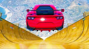 Super Cars vs MEGA RAMP In GTA 5