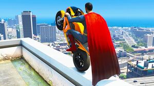 GTA 5 Superman Epic Jumps ( Super-Man Stunts & Fails )