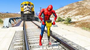 GTA 5 Spiderman VS Train ( Spider-Man vs Train )