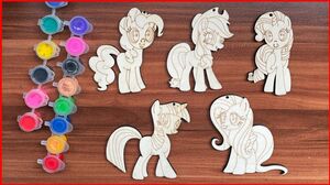 Tô màu nước ngựa Pony trên gỗ 3D - My little pony watercolors (Chim xinh channel)