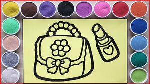 Tô màu tranh cát son trang điểm búp bê và túi xách - Sand painting lipstick&handbags (Chim Xinh)