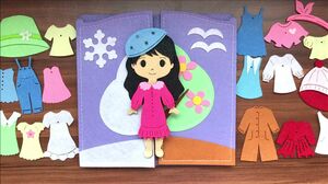 Sách vải búp bê thay trang phục thời trang bốn mùa - Doll dressing quiet book (Chim Xinh)