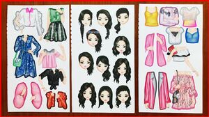 Dán hình búp bê Top Model, thay quần áo phụ kiện búp bê - Sticker dolly dressing (Chim Xinh)
