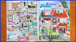 Dán hình ngôi nhà búp bê có bể bơi, phòng ngủ, bếp... Sticker creater your sweet home (Chim Xinh)