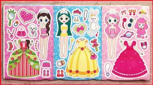 Dán hình búp bê công chúa thay quần áo và đeo giày - Sticker doll so cute (Chim Xinh)