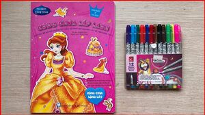 Đồ chơi dán hình váy đầm công chúa lấp lánh và tô màu công chúa - Sticker dolly dressing (Chim Xinh)