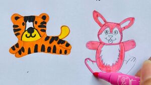 Đồ chơi trẻ em, VẼ & TÔ MÀU ĐỘNG VẬT CON RÙA, THỎ, HEO... Coloring book, toys for kids(Chim Xinh)